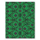 Emerald Green Ornate Floral Vine Area Rug