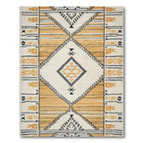 Cream Terracotta Geometric Tribal Rug