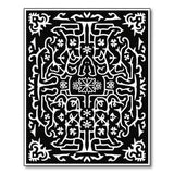 Intricate Black White Persian Floral Rug