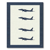Navy Airplane Silhouette Repeat Area Rug