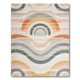 Modern Multi-Color Geometric Wave Area Rug