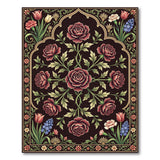 Burgundy Rose Persian Floral Area Rug