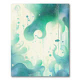 Teal Abstract Ocean Swirls Area Rug