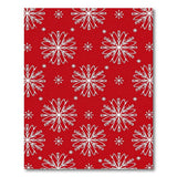 Snowflake Geometric Modern Festive Red Snowflake Area Rug