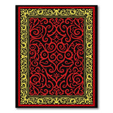 Ornate Red Scrollwork Persian Area Rug