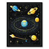 Retro Pixel Solar System Area Rug