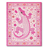 Pink Crocodile Heritage Tribal Area Rug