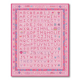 Playful Pink Alphabet Kids Learning Rug
