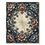 Vintage Navy Peony Floral Area Rug