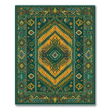 Heritage Tribal Green Emerald Green Heritage Tribal Area Rug