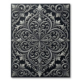 Floral Vintage Ornate Baroque Grey Area Rug