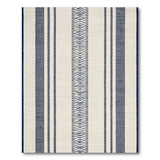 Navy Cream Striped Woven Area Rug
