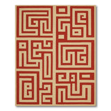 Red Red Geometric Labyrinth Area Rug