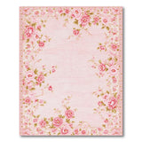 Blush Pink Rose Garden Floral Area Rug
