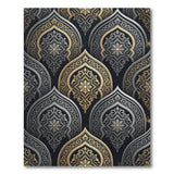 Opulent Gold Silver Ornate Arch Area Rug