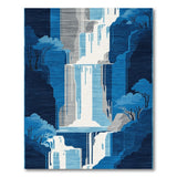 Cascading Waterfalls Abstract Blue Area Rug