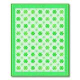 Green Floral Vintage Vibrant Green Shamrock Clover Area Rug