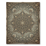Ornate Gold and Silver Ornate Gold Medallion Persian Area Rug