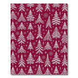 Red Fir Tree Snowflakes Pattern Area Rug