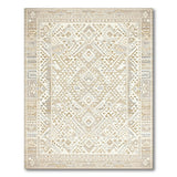 Ivory Beige Geometric Area Rug