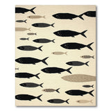 Black Fish Coastal Area Rug