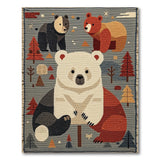 Whimsical Bear Family Forest Adventure Rug