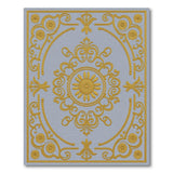 Ornate Gold Floral Light Grey Area Rug
