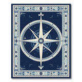 Navy Nautical Compass Rose Area Rug