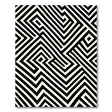 Geometric Modern Black White Geometric Labyrinth Area Rug