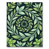 Hypnotic Green Leaf Spiral Area Rug