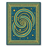 Teal Gold Celtic Spiral Knot Area Rug