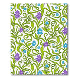 Swirling Green Vines Purple Blue Floral Area Rug