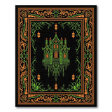ODIKA Gothic Haunted Manor Washable Area Rug - Low Pile Spooky Whimsical Home Decor