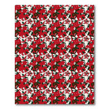 Vibrant Red Hibiscus Floral Wildlife Area Rug