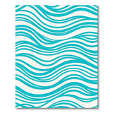 Teal Wavy Coastal Beach Area Rug