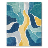 Abstract Area Fluid Blue Teal Abstract Area Rug