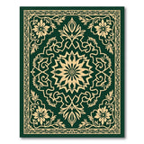 Green Traditional Persian Emerald Green Persian Medallion Area Rug