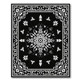 Intricate Black White Mandala Floral Rug