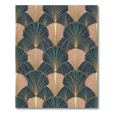 Teal Gold Fan Geometric Area Rug