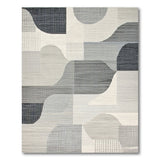 Black and White Modern Geometric Abstract Area Rug