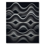 Abstract Wave Black White Area Rug
