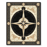 ODIKA Celestial Compass Washable Area Rug - Vintage Starry Black & Gold Low Pile Carpet