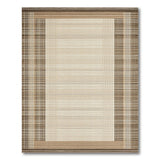 Beige Plaid Border Area Rug
