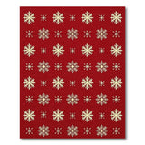 Festive Red Snowflake No. 10 Area Rug