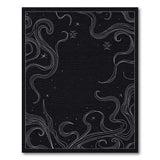 Swirling Stars Black White Abstract Area Rug