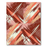 Vibrant Pink Orange Geometric Brushstroke Rug