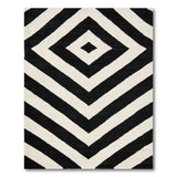 Black White Chevron Geometric Area Rug