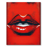 Red Bold Red Lips Geometric Area Rug