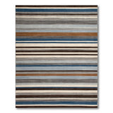 Striped Blue Teal Grey Modern Area Rug