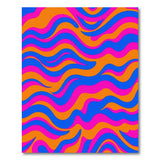 Multi-color and Patterns Vibrant Wavy Multi-Color Area Rug